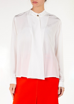 Шовкова блуза Agnona білого кольору, фото