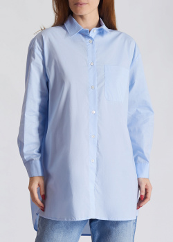 Голубая рубашка Semicouture со складками на спине, фото