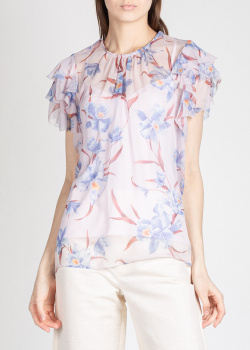 Шовкова блузка Zimmermann з квітковим принтом, фото