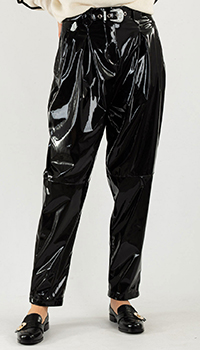 Черные брюки Pinko с защипами  и поясом, фото