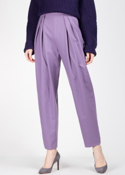 Шерстяные брюки Alberta Ferretti сиреневого цвета, фото