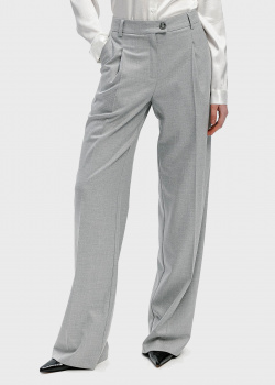 Широкие брюки прямого кроя Shako серого цвета, фото