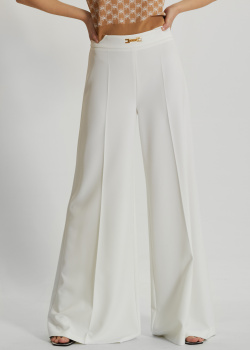 Белые брюки-палаццо Elisabetta Franchi со стрелками, фото
