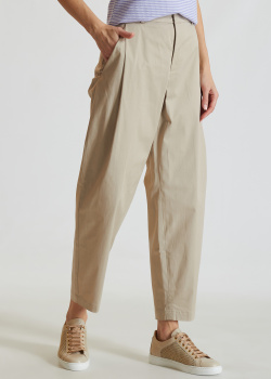 Светло-бежевые брюки Bogner Jenny с вертикальными складками, фото