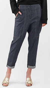 Синие брюки Peserico с накладными карманами, фото
