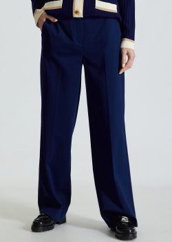 Широкие брюки Luisa Spagnoli Aconito темно-синего цвета, фото