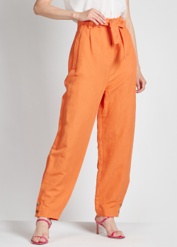 Оранжевые брюки Alberta Ferretti с карманами, фото