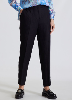 Льняные брюки Luisa Spagnoli Agenzia черного цвета, фото