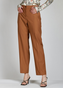 Шерстяные брюки Agnona коричневого цвета, фото