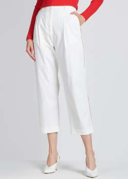 Укороченные брюки Eleventy белого цвета, фото