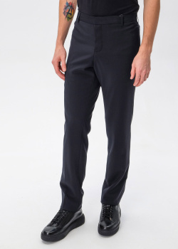 Шерстяные брюки Emporio Armani темно-синего цвета, фото