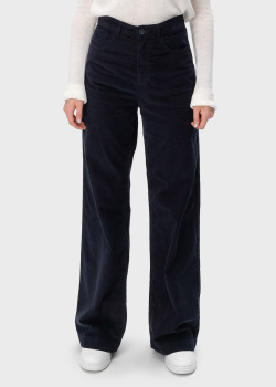 Вельветовые брюки Emporio Armani с высокой талией, фото