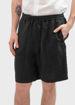 Льняные шорты Emporio Armani черного цвета, фото
