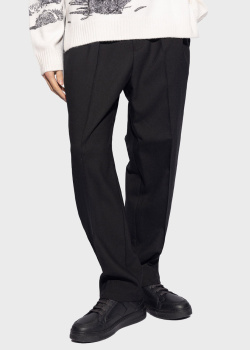 Чорні штани Emporio Armani із змішаної вовни, фото