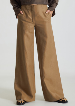 Льняные брюки Loro Piana коричневого цвета, фото