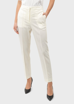 Шерстяные брюки Hugo Boss белого цвета, фото