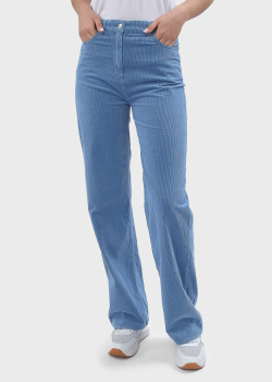 Вельветовые брюки Hugo Boss голубого цвета, фото