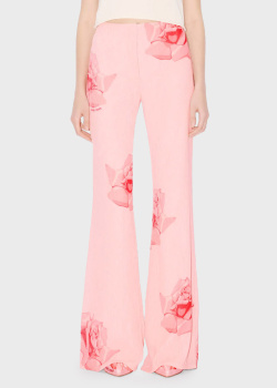 Розовые брюки Kenzo с цветочным принтом, фото