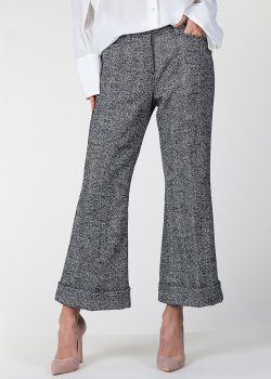 Расклешенные брюки N21 серого цвета, фото