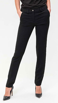 Черные брюки Philipp Plein с кружевными вставками, фото