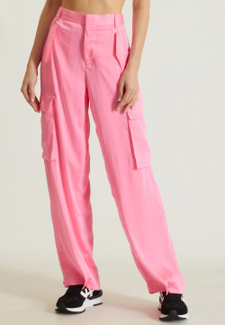Розовые брюки-карго Laneus с высокой посадкой, фото