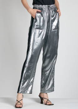Серебристые брюки Rag & Bone с лампасами, фото