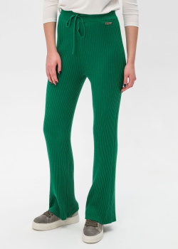 Зеленые брюки Twin-Set из смесовой шерсти, фото