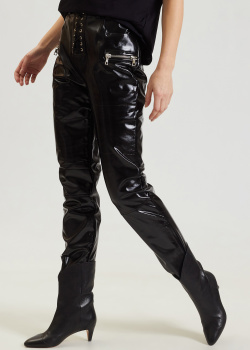 Латексные брюки Unravel Project черного цвета, фото
