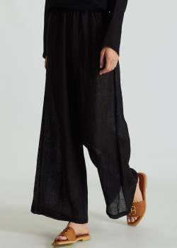 Льняные брюки Maurizio Mykonos черного цвета, фото