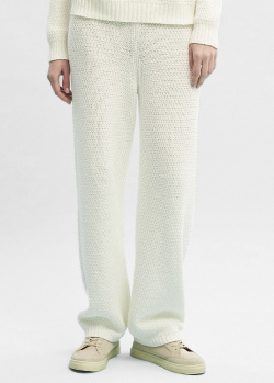 Вязаные брюки GD Cashmere белого цвета, фото