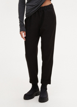 Черные брюки GD Cashmere с отворотом, фото