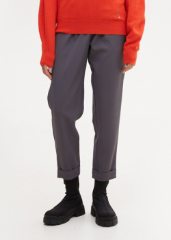 Сірі штани GD Cashmere з еластичним поясом, фото