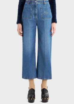 Укороченные джинсы Etro с вышивкой на кармане, фото