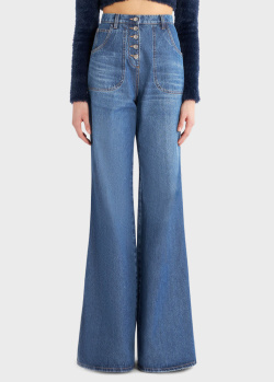 Розкльошені джинси Etro з високою талією на ґудзиках, фото