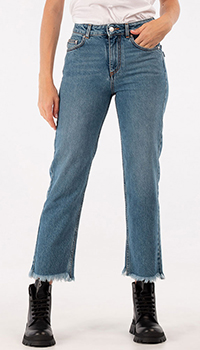 Блакитні джинси MSGM з бахромою, фото