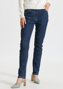 Темно-синие джинсы Kenzo с контрастной строчкой, фото