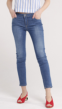 Джинсы укороченные Trussardi Jeans голубого цвета, фото