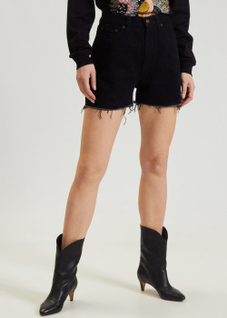 Джинсовые шорты Saint Laurent черного цвета, фото