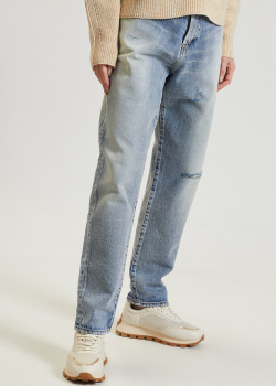 Рваные джинсы Saint Laurent прямого кроя, фото