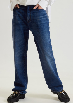 Синие джинсы Saint Laurent с эффектом потертости, фото