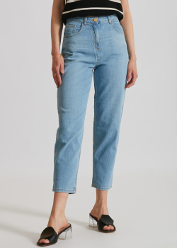 Блакитні джинси Elisabetta Franchi з ефектом потертості, фото