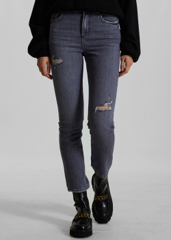 Серые джинсы Liu Jo с потертостями, фото