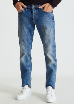 Синие джинсы Philipp Plein с потертостями, фото
