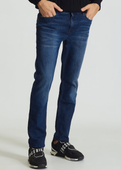 Зауженные джинсы Karl Lagerfeld темно-синего цвета, фото
