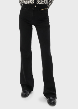 Розкльошені джинси Elisabetta Franchi чорного кольору, фото