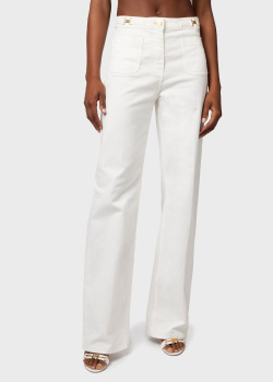 Белые джинсы Elisabetta Franchi с накладными карманами, фото