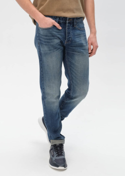 Сині джинси Emporio Armani з потертостями, фото