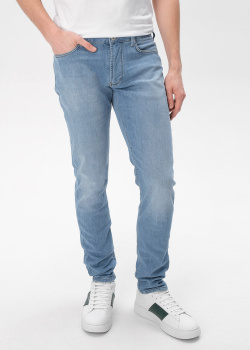 Зауженные джинсы Emporio Armani голубого цвета, фото