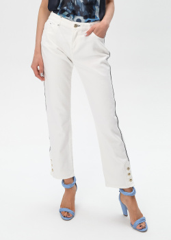 Белые джинсы Emporio Armani с пуговицами на штанинах, фото