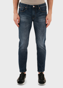 Синие джинсы Emporio Armani с эффектом потертости, фото
